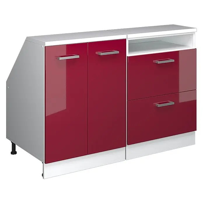 Küchenschrank für Dachschrägen R-Line 120 cm Rot Hochglanz Art.-Nr. 60371 - 