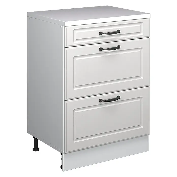 Küchenschrank für Dachschrägen R-Line 60 cm Weiß Landhaus Art.-Nr. 61737 - 