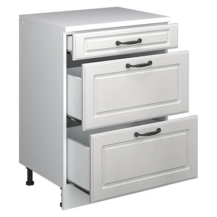 Küchenschrank für Dachschrägen R-Line 60 cm Weiß Landhaus Art.-Nr. 61737 - 
