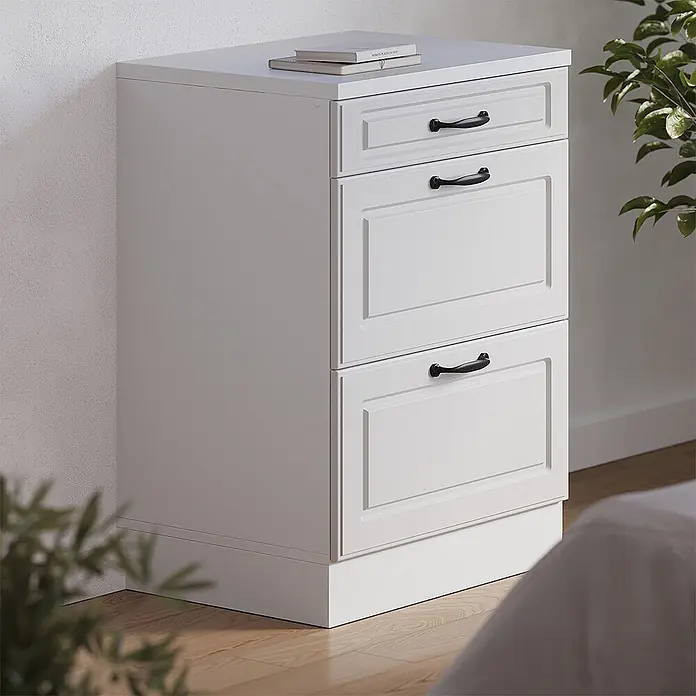 Küchenschrank für Dachschrägen R-Line 60 cm Weiß Landhaus Art.-Nr. 61737 - 