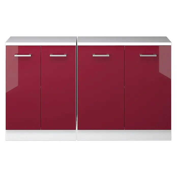 Küchenschrank für Dachschrägen R-Line 140 cm Rot Hochglanz Art.-Nr. 60299 - 