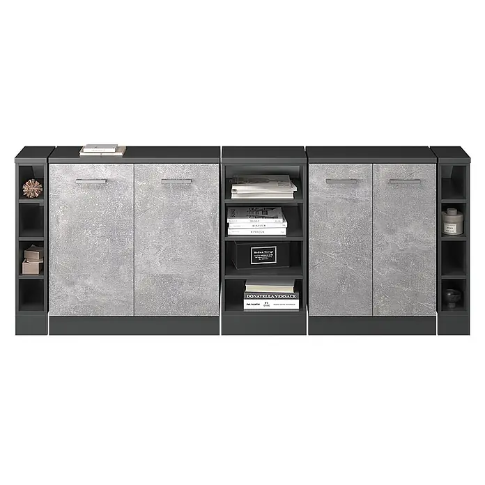 Küchenschrank für Dachschrägen R-Line 210 cm Beton Art.-Nr. 60415 - 