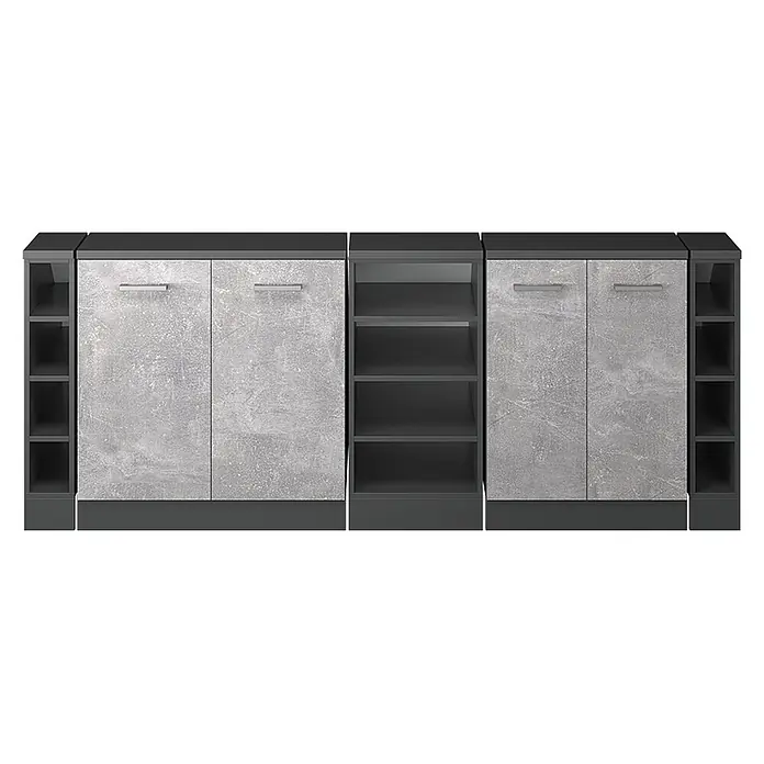 Küchenschrank für Dachschrägen R-Line 210 cm Beton Art.-Nr. 60415 - 