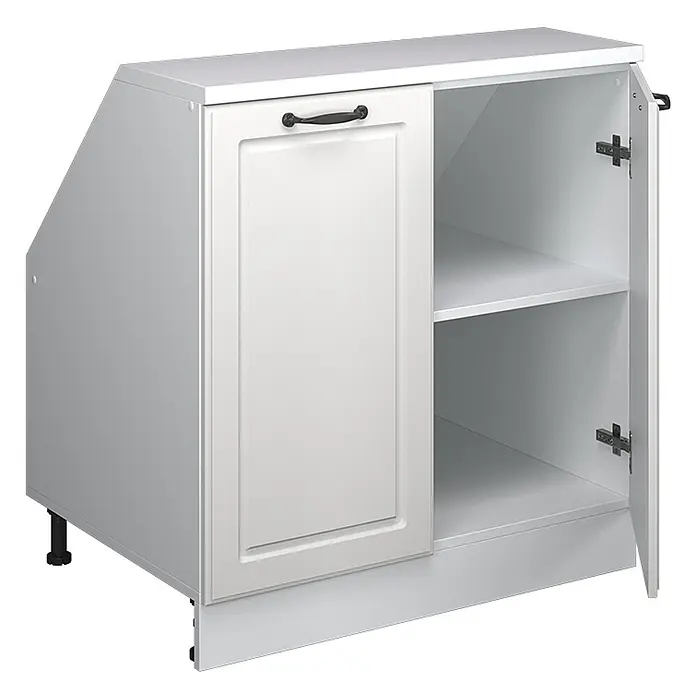 Küchenschrank für Dachschrägen R-Line 80 cm Weiß Landhaus Art.-Nr. 60122 - 