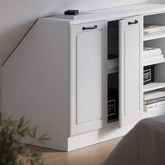 Küchenschrank für Dachschrägen R-Line 80 cm Weiß Landhaus Art.-Nr. 60122 - 