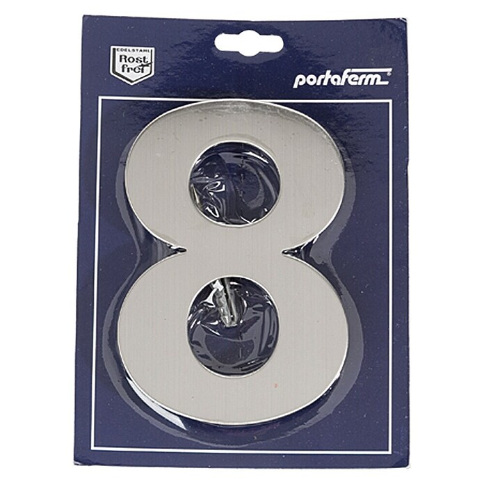 Portaferm Kućni broj 8 (Visina: 15 cm, Plemeniti čelik, Motiv: 8)