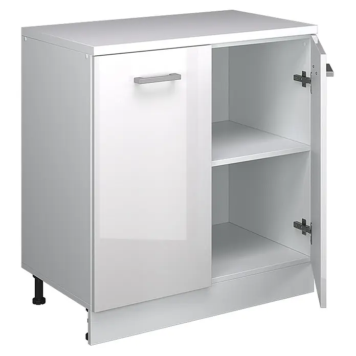 Küchenschrank für Dachschrägen R-Line 80 cm Weiß Hochglanz Art.-Nr. 61826 - 