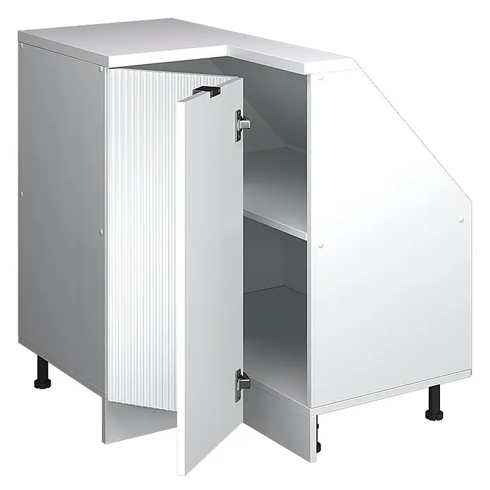 Küchenschrank für Dachschrägen R-Line 75.6 cm Weiß Riffel Art.-Nr. 60622 - 