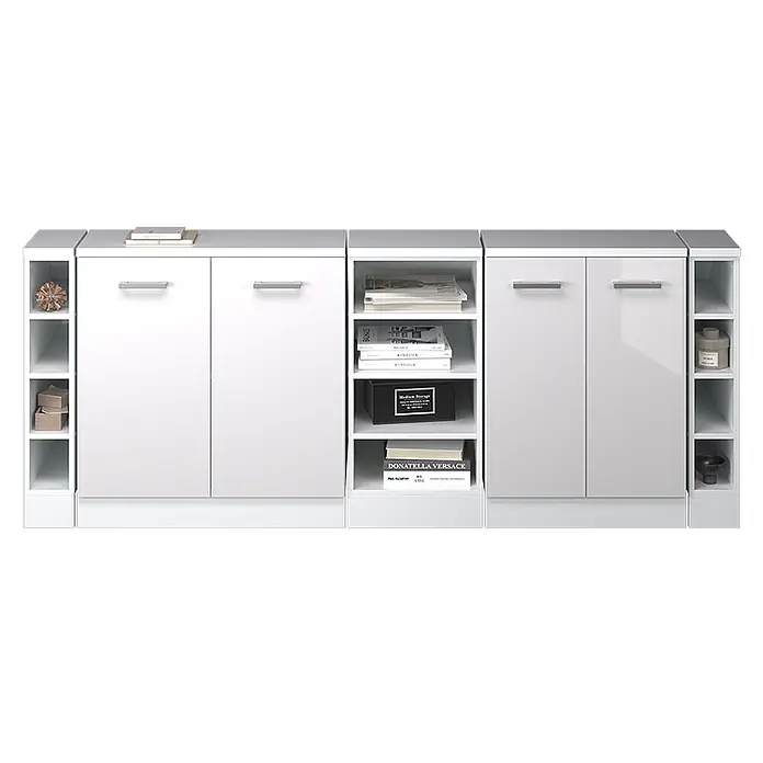 Küchenschrank für Dachschrägen R-Line 210 cm Weiß Hochglanz Art.-Nr. 60185 - 