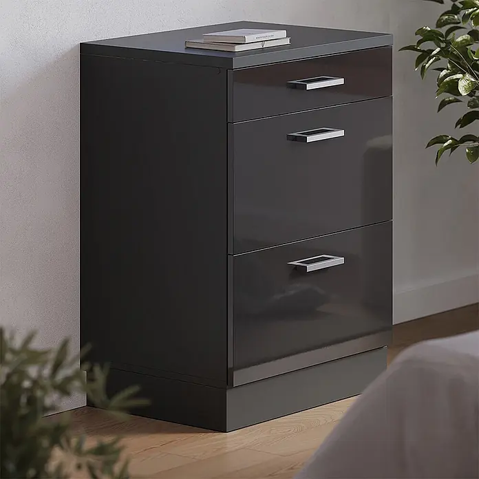 Vicco Küchenschrank für Dachschrägen R-Line, Anthrazit Hochglanz, 60 cm - 