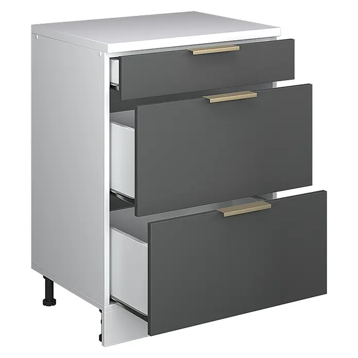 Küchenschrank für Dachschrägen R-Line 60 cm Anthrazit-Gold Art.-Nr. 61724 - 