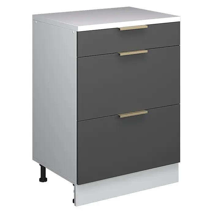 Küchenschrank für Dachschrägen R-Line 60 cm Anthrazit-Gold Art.-Nr. 61724 - 