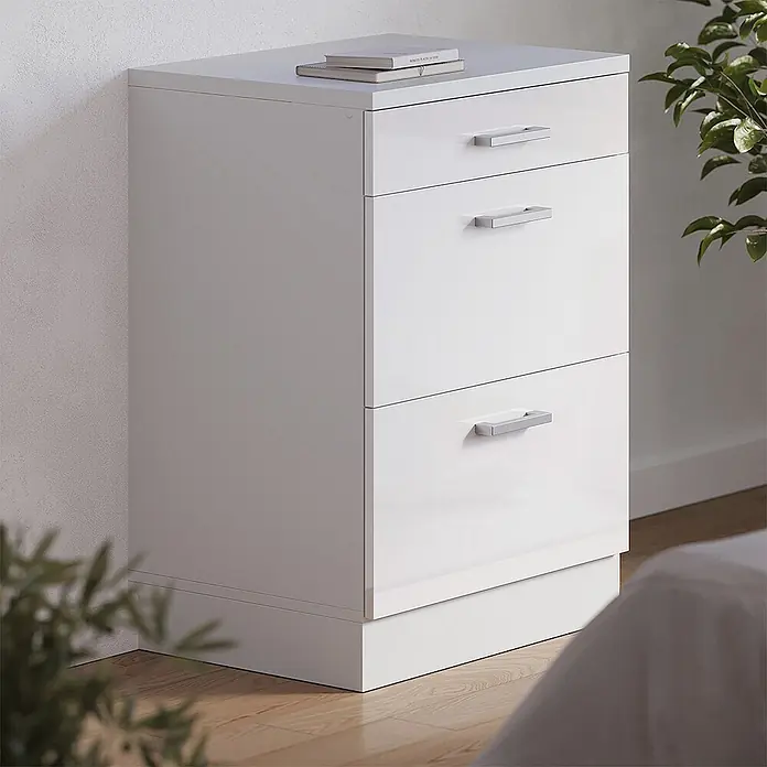 Küchenschrank für Dachschrägen R-Line 60 cm Weiß Hochglanz Art.-Nr. 61736 - 