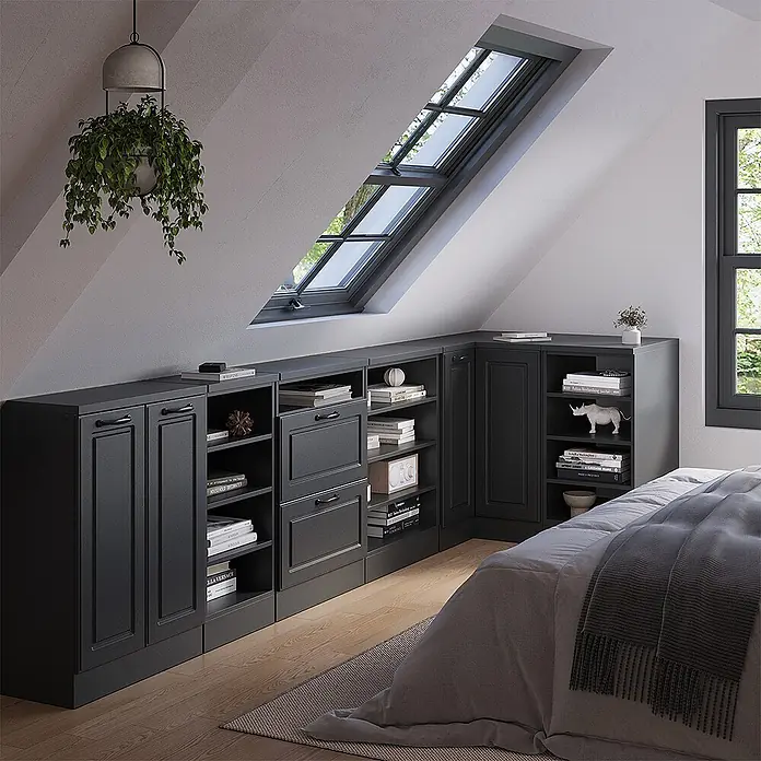 Vicco Eck-Küchenschrank für Dachschrägen R-Line Anthrazit Landhaus 75.6 cm - 