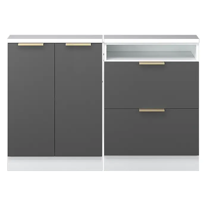 Küchenschrank für Dachschrägen R-Line 120 cm Anthrazit-Gold Art.-Nr. 60603 - 