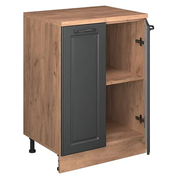 Vicco Küchenschrank für Dachschrägen R-Line, Anthrazit Landhaus, 60 cm - 