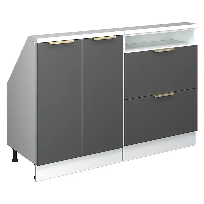 Küchenschrank für Dachschrägen R-Line 120 cm Anthrazit-Gold Art.-Nr. 60603 - 