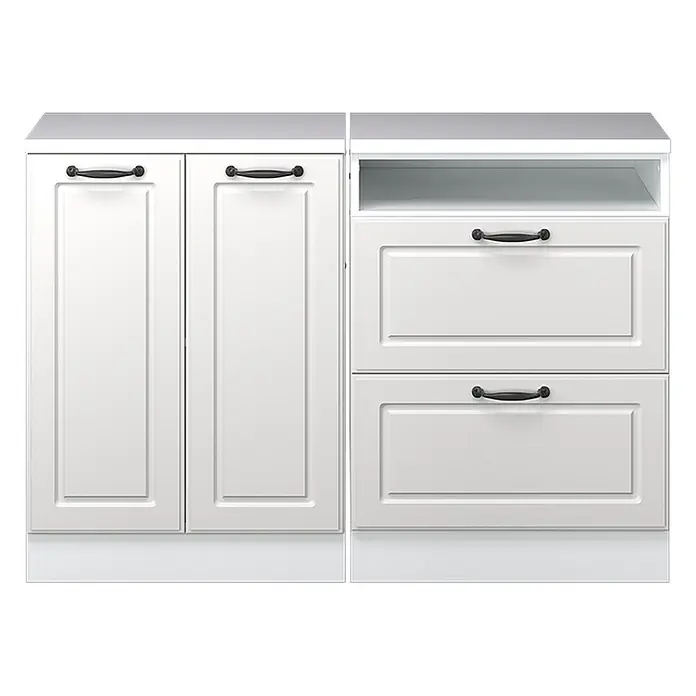 Küchenschrank für Dachschrägen R-Line 120 cm Weiß Landhaus Art.-Nr. 60175 - 