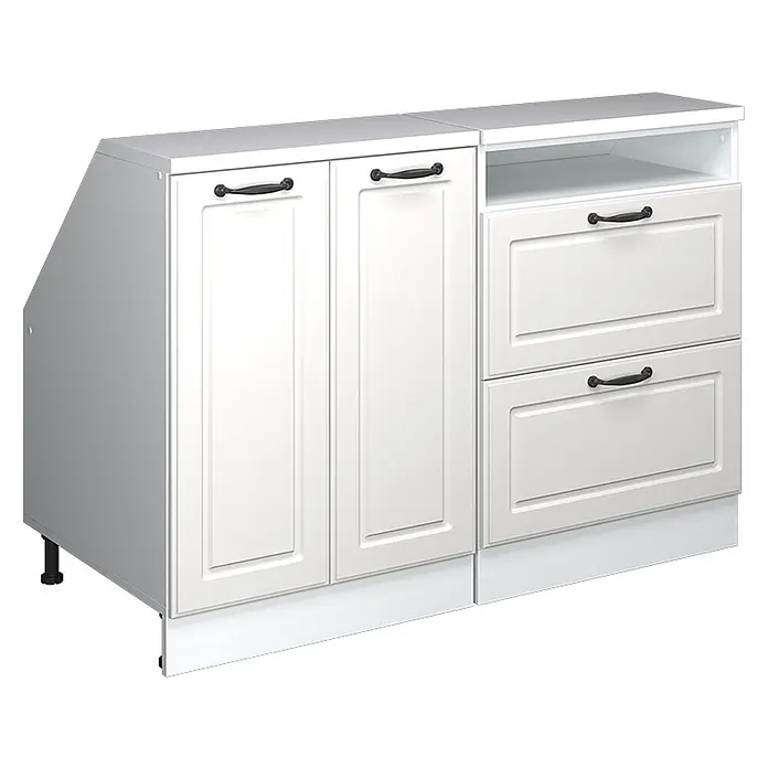 Küchenschrank für Dachschrägen R-Line 120 cm Weiß Landhaus Art.-Nr. 60175 - 