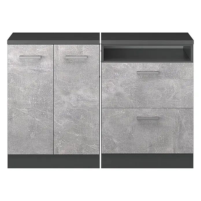 Küchenschrank für Dachschrägen R-Line 120 cm Beton Art.-Nr. 60014 - 