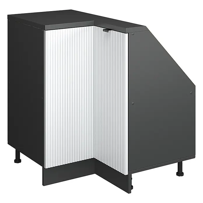Küchenschrank für Dachschrägen R-Line 75.6 cm Weiß Riffel Art.-Nr. 60618 - 