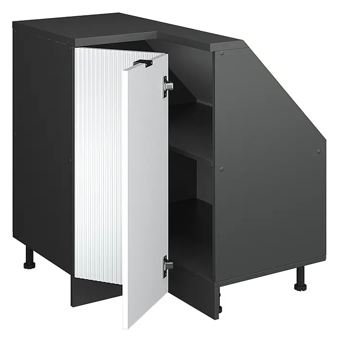 Küchenschrank für Dachschrägen R-Line 75.6 cm Weiß Riffel Art.-Nr. 60618 - 