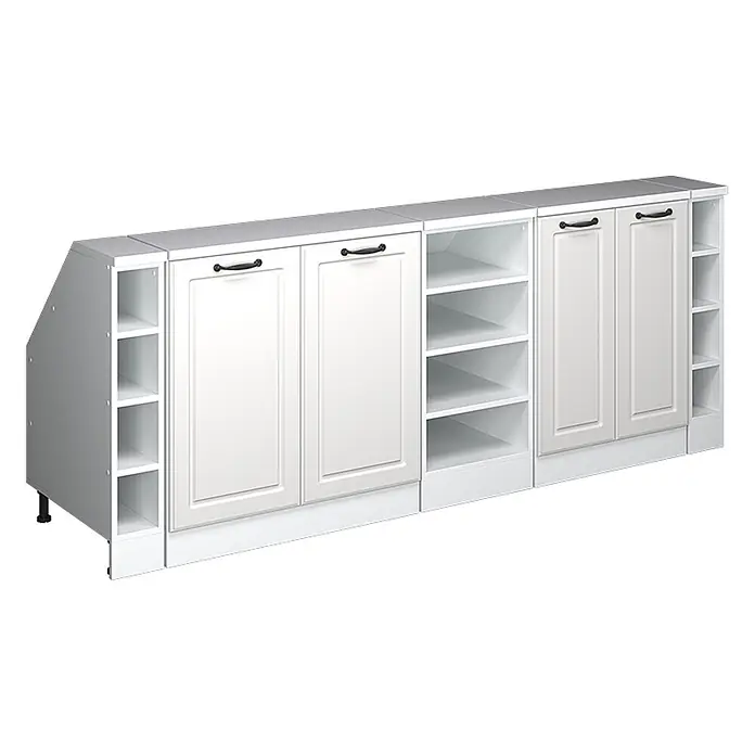 Küchenschrank für Dachschrägen R-Line 210 cm Weiß Landhaus Art.-Nr. 60494 - 
