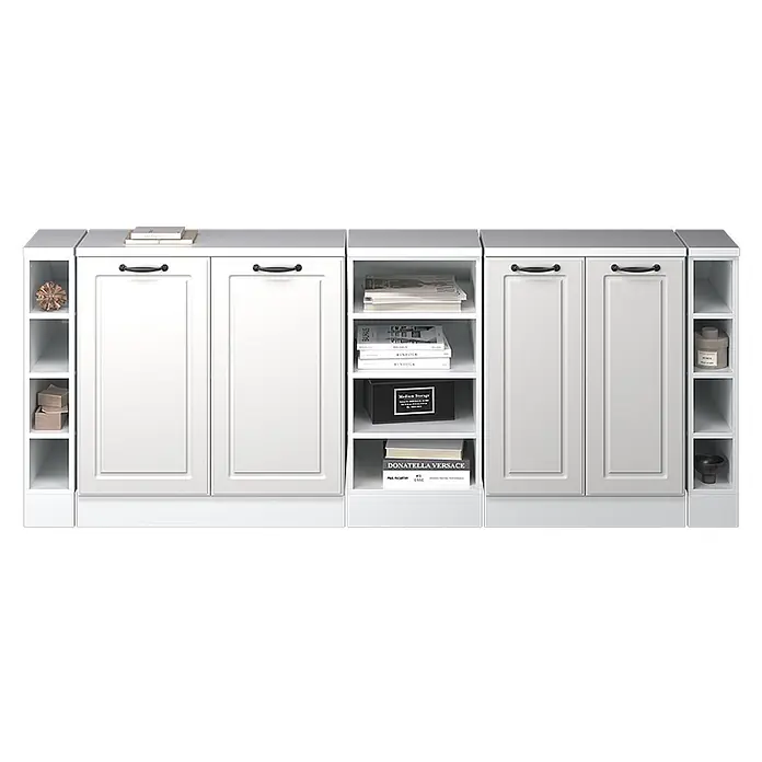 Küchenschrank für Dachschrägen R-Line 210 cm Weiß Landhaus Art.-Nr. 60494 - 
