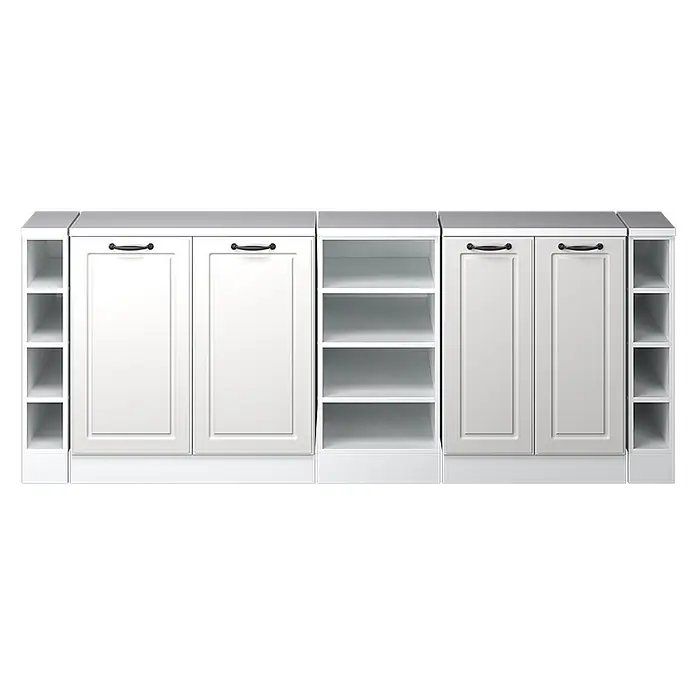Küchenschrank für Dachschrägen R-Line 210 cm Weiß Landhaus Art.-Nr. 60494 - 