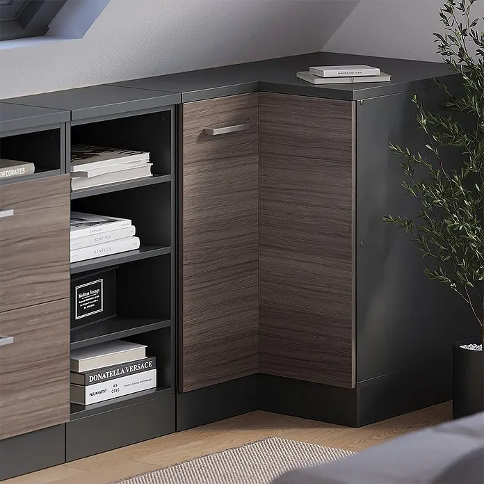Küchenschrank für Dachschrägen R-Line 75.6 cm Edelgrau Art.-Nr. 59970 - 
