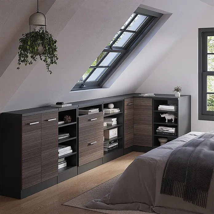 Küchenschrank für Dachschrägen R-Line 75.6 cm Edelgrau Art.-Nr. 59970 - 