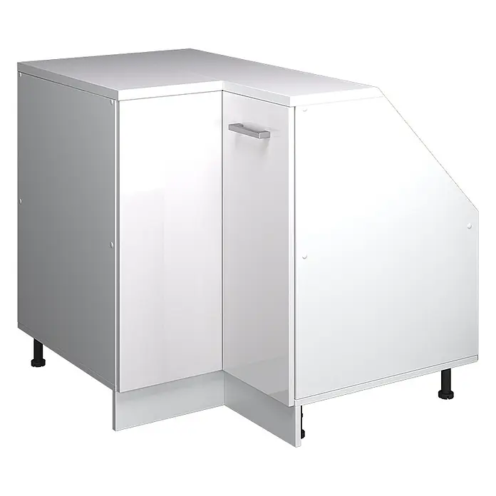 Küchenschrank für Dachschrägen R-Line 75.6 cm Weiß Hochglanz Art.-Nr. 60286 - 