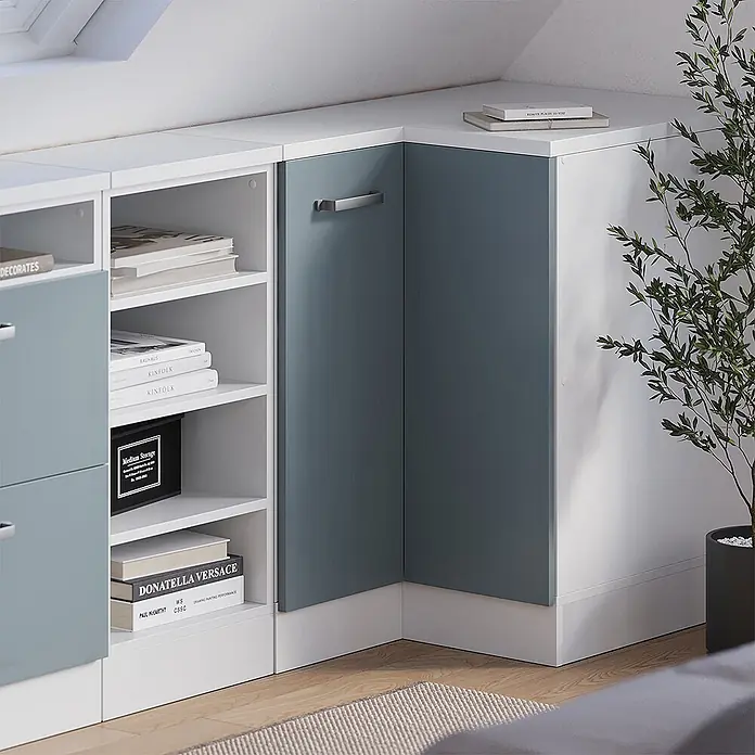 Küchenschrank für Dachschrägen R-Line 75.6 cm Blau-Grau Art.-Nr. 60550 - 
