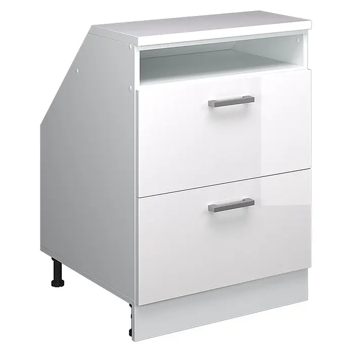 Küchenschrank für Dachschrägen R-Line 60 cm Weiß Hochglanz Art.-Nr. 60073 - 