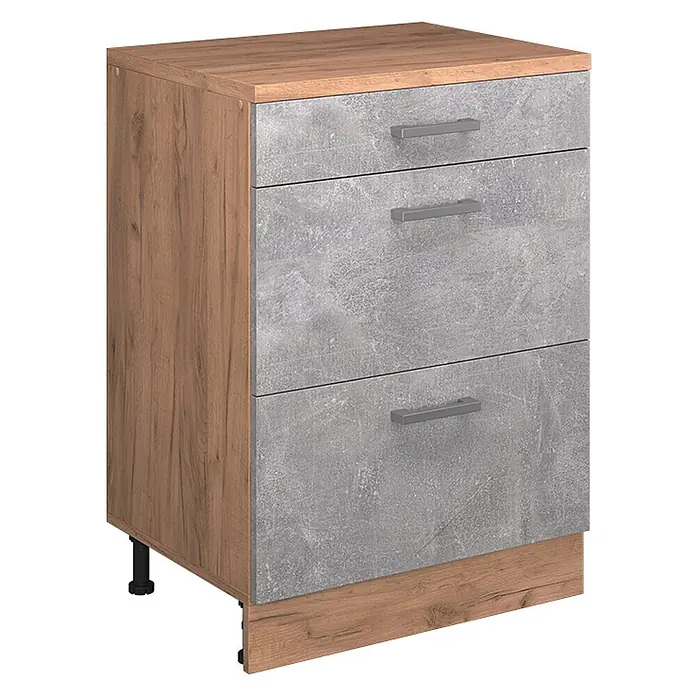 Küchenschrank für Dachschrägen R-Line 60 cm Beton Art.-Nr. 61713 - 