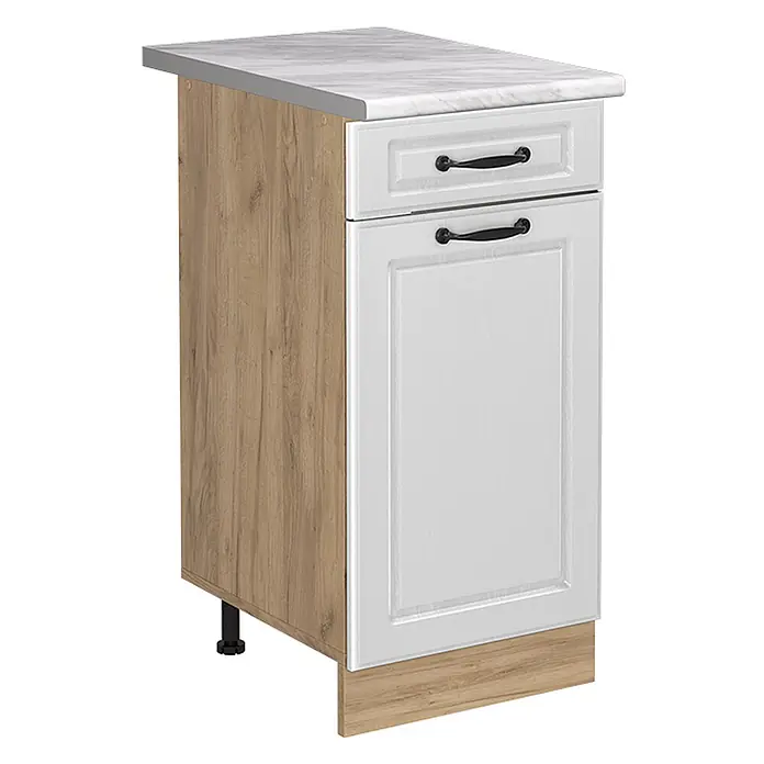 Küchenunterschrank R-Line 40 cm Weiß Landhaus Art.-Nr. 61183 - 