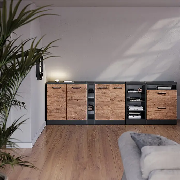 Küchenschrank für Dachschrägen R-Line 60 cm Anthrazit Art.-Nr. 60515 - 