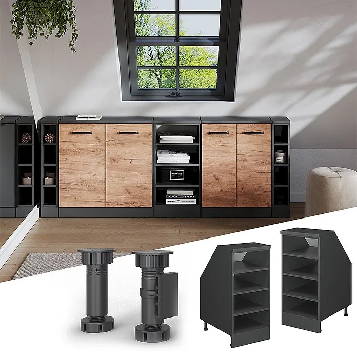Küchenschrank für Dachschrägen R-Line 60 cm Anthrazit Art.-Nr. 60515 - 