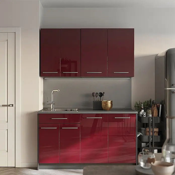 Hängeschrank Fame-Line 80 cm Bordeaux Hochglanz Art.-Nr. 62807 - 