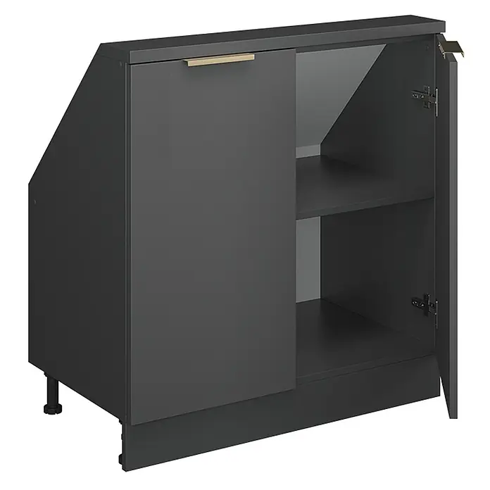 Küchenschrank für Dachschrägen R-Line 80 cm Anthrazit-Gold Art.-Nr. 60635 - 