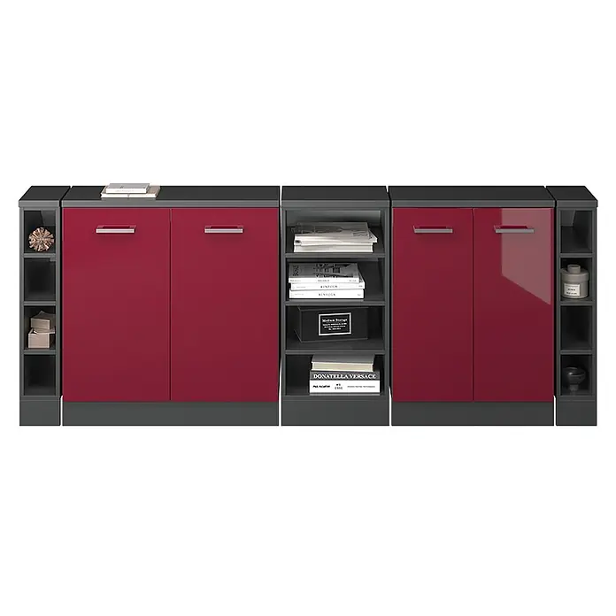 Küchenschrank für Dachschrägen R-Line 210 cm Rot Hochglanz Art.-Nr. 59950 - 