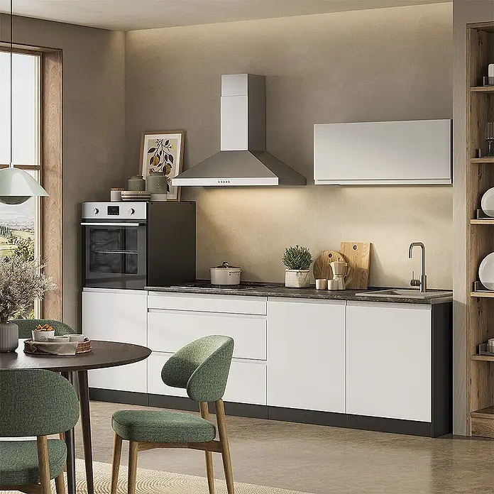 Küchenzeile R-Line 280 cm Weiß Art.-Nr. 70607 - 