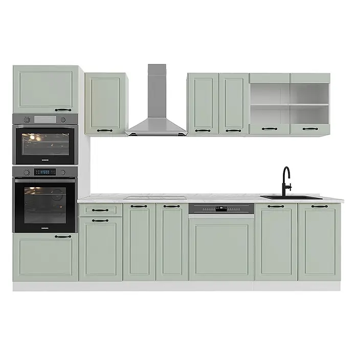 Küchenzeile R-Line 300 cm Mint Landhaus Art.-Nr. 70896 - 
