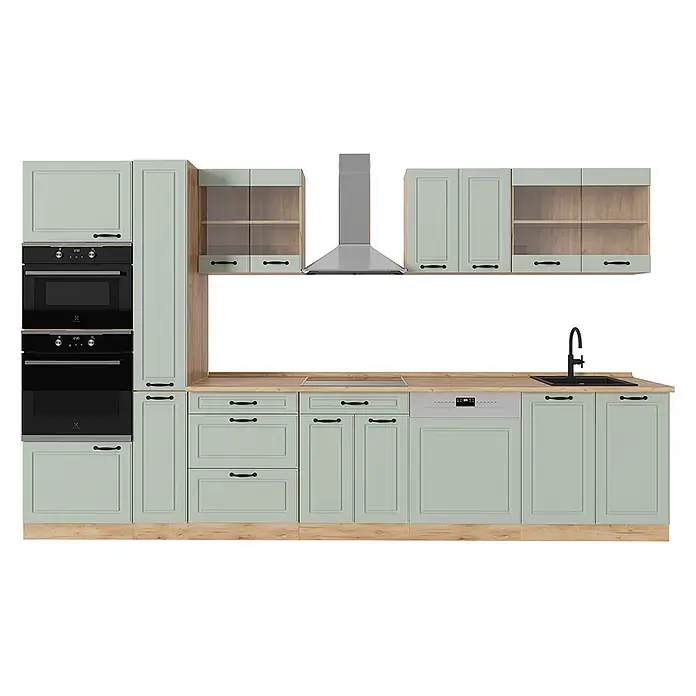 Küchenzeile R-Line 350 cm Mint Landhaus Art.-Nr. 70923 - 