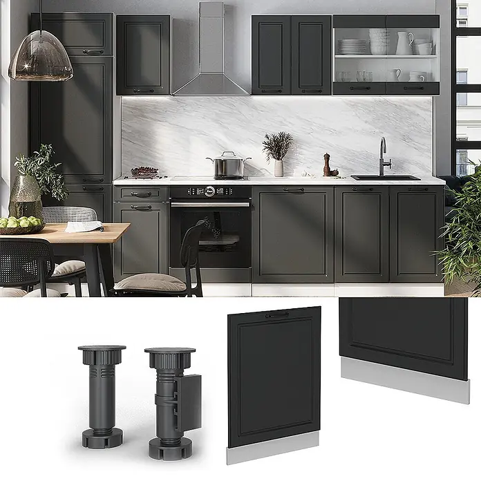 Geschirrspülblende R-Line 60 cm Anthrazit Landhaus Art.-Nr. 55084 - 