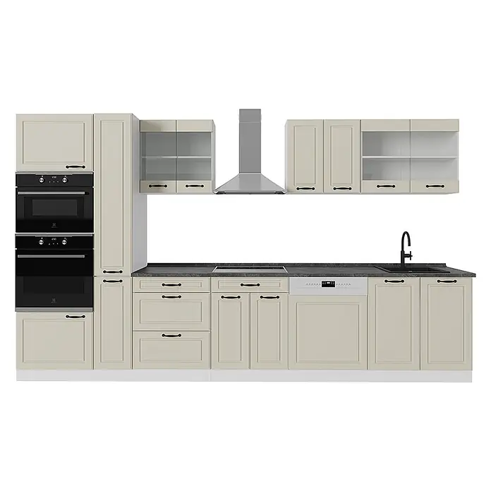 Küchenzeile R-Line 350 cm Sand Landhaus Art.-Nr. 70942 - 