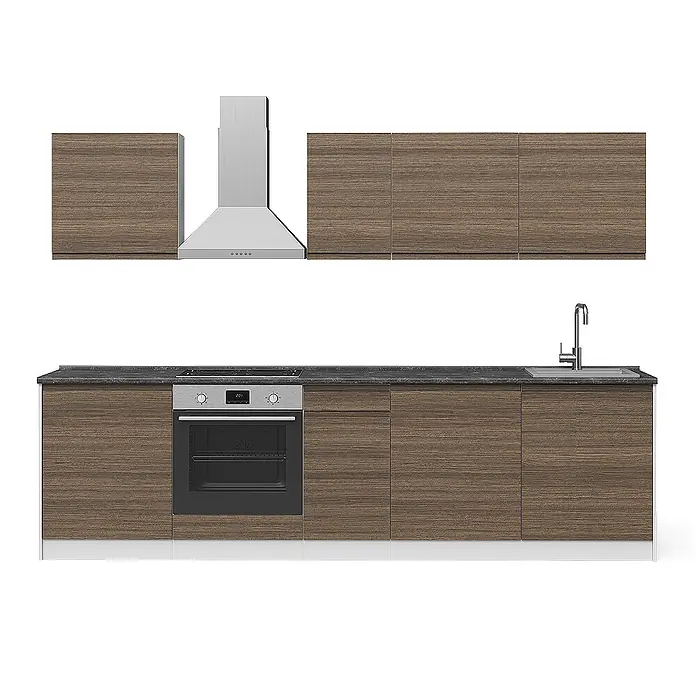 Küchenzeile R-Line 280 cm Tabak-Walnuss Art.-Nr. 70590 - 