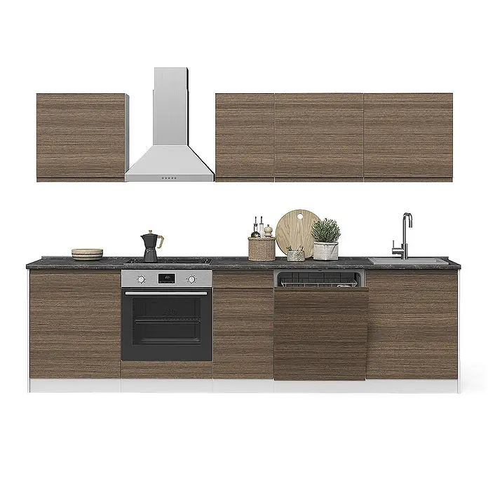 Küchenzeile R-Line 280 cm Tabak-Walnuss Art.-Nr. 70590 - 