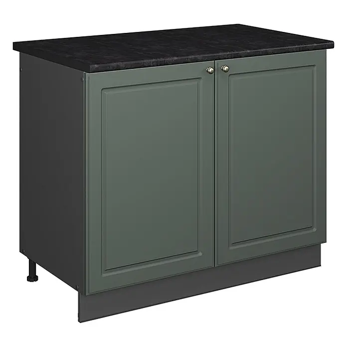 Spülenunterschrank Fame-Line 100 cm Grün-Gold Landhaus Art.-Nr. 61938 - 