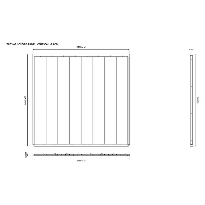 Weide Sichtschutzwand Kippbar Alu 2,65 m x 7,5 cm x H 236 cm Anthrazit - 